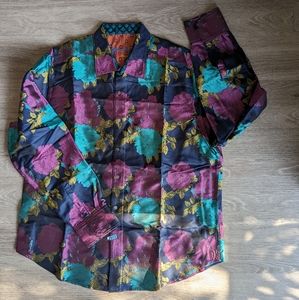 Robert Graham Silk Floral shirt men sz 2XL